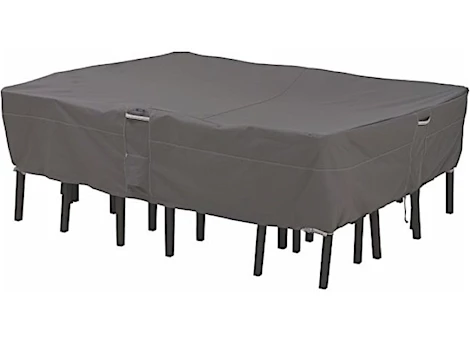 Classic Accessories Ravenna Water-Resistant 88" Patio Table & Chairs Cover - Dark Taupe
