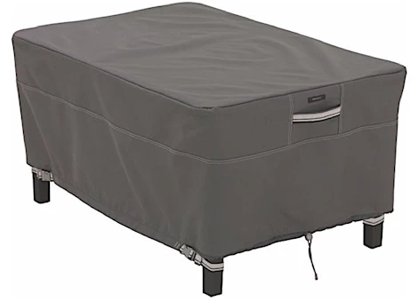 Classic Accessories Ravenna Water-Resistant 32" Patio Ottoman/Table Cover - Dark Taupe