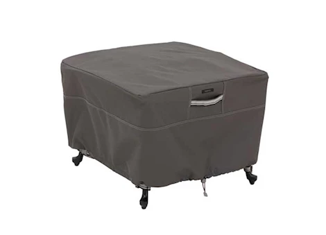 Classic Accessories Ravenna Water-Resistant 26" Patio Ottoman/Table Cover - Dark Taupe