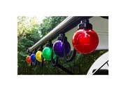 Camco Outdoor Globe Lights - 6 Multicolor Globes, Black Cord