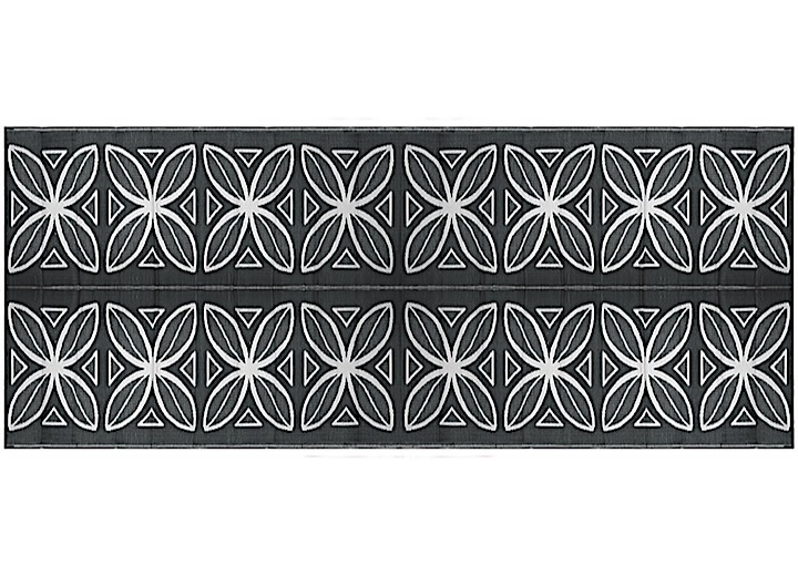 CAMCO OPEN AIR REVERSIBLE OUTDOOR MAT - 8' X 20' CHARCOAL BOTANICAL
