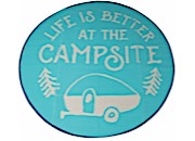 Camco 72" Round Outdoor Mat - "Life is Better at the Campsite" Logo