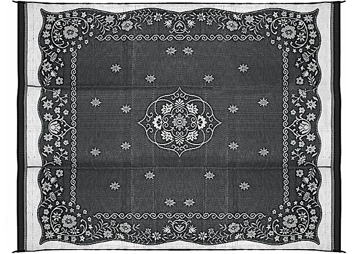 CAMCO OPEN AIR REVERSIBLE OUTDOOR MAT - 9' X 12' CHARCOAL ORIENTAL
