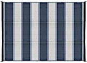 Camco Open Air Reversible Outdoor Mat - 6' x 9' Blue Stripe