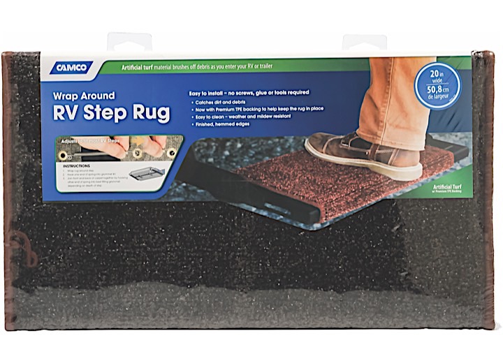 Camco Premium Wrap Around RV Step Artificial Turf Rug - 20