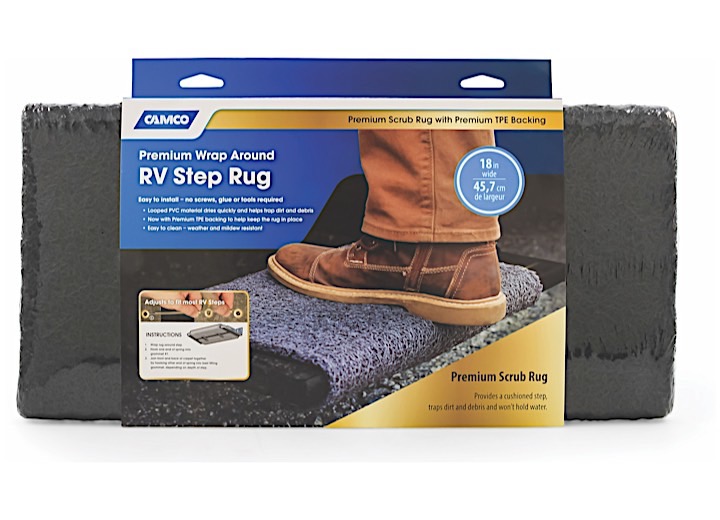 Camco Premium Wrap Around RV Step Scrub Rug - 18