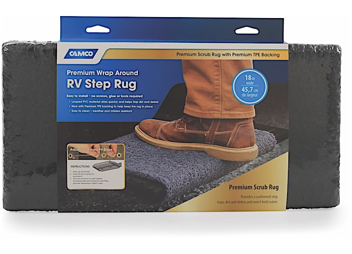 Camco Premium Wrap Around RV Step Scrub Rug - 18