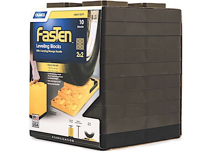 FASTEN LEVELING BLOCKS WITH T-HANDLE, 2X2, BROWN 10 PACK