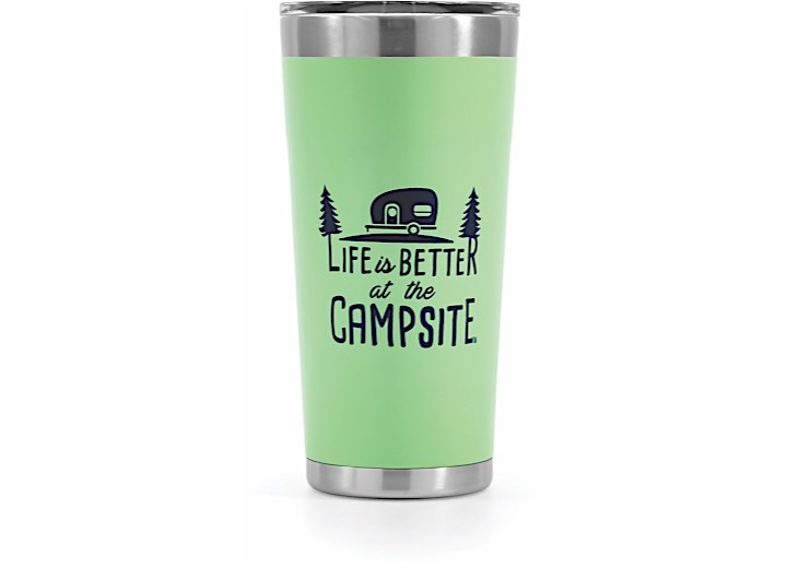 CAMCO LIFE IS BETTER AT THE CAMPSITE PAINTED TUMBLER - 20 OZ. GREEN