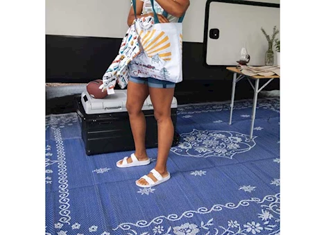 Camco Open Air Reversible Outdoor Mat - 9' x 12' Blue Oriental | 42851 Main Image
