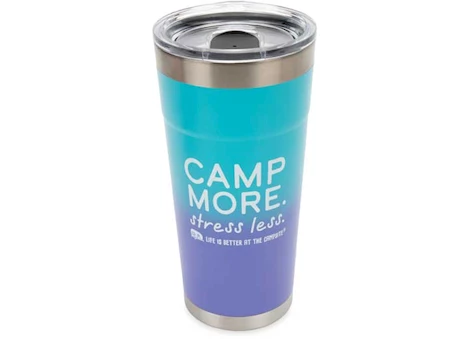 Camco LIBATC, PAINTED TUMBLER, CAMP MORE/STRESS LESS, 20OZ