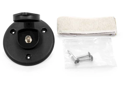 Camco COAXIAL CABLE PLATE W/LARGE CAP, SINGLE, BLACK
