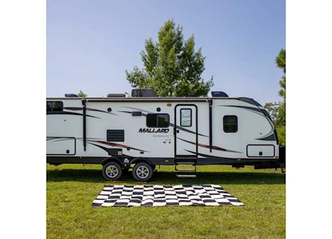 Camco Open Air Reversible Outdoor Mat - 9' x 12' Black/White Checkered Main Image