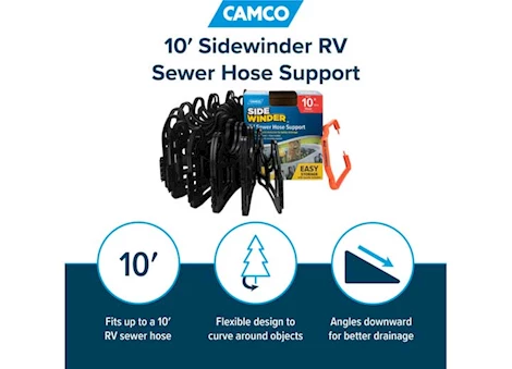 Camco Sidewinder Sewer Hose Support - 10 ft. Main Image