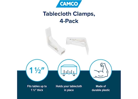Camco Deluxe Tablecloth Clamps - Set of 4
