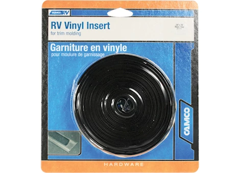 Camco Vinyl Trim Insert - 3/4 in. x 25 ft., Black