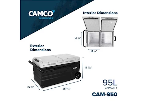 CAMCO PORTABLE REFRIGERATOR - CAM-950, 95 LITER, 12V/110V