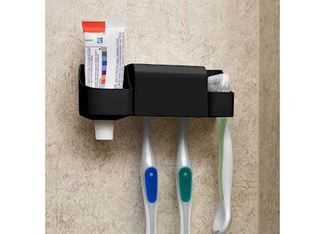 Camco POP-A-TOOTHBRUSH W/PASTE AND FLOSS HOLDER, BLACK (E/F)