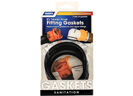 CAMCO RV SEWER HOSE FITTING GASKETS - 2 ELBOW GASKETS & 2 BAYONET GASKETS
