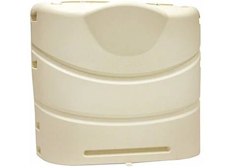 CAMCO RV PROPANE TANK COVER FOR TWO 20 LB. OR 30 LB. STEEL TANKS – COLONIAL WHITE