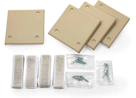SLIDE OUT CORNER PLATES, TAN, SET OF 4
