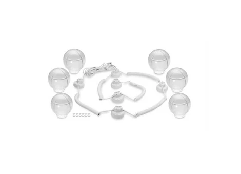 Camco Outdoor Globe Lights - 6 Clear Globes, White Cord Main Image
