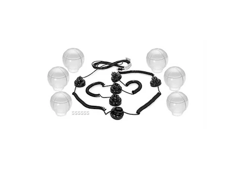 Camco Outdoor Globe Lights - 6 Clear Globes, Black Cord Main Image
