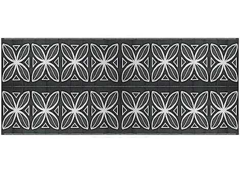Camco Open Air Reversible Outdoor Mat - 8' x 20' Charcoal Botanical