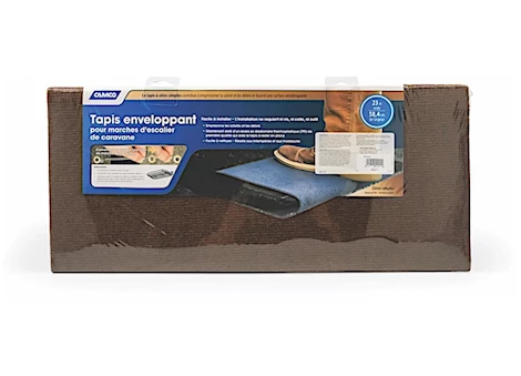 CAMCO PREMIUM WRAP AROUND RV STEP SINGLE RIB RUG - 23" WIDE BROWN