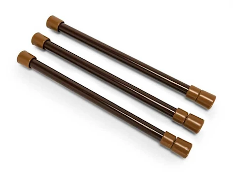 CAMCO CUPBOARD BAR (3-PACK) – EXTENDS 10" TO 17", BROWN