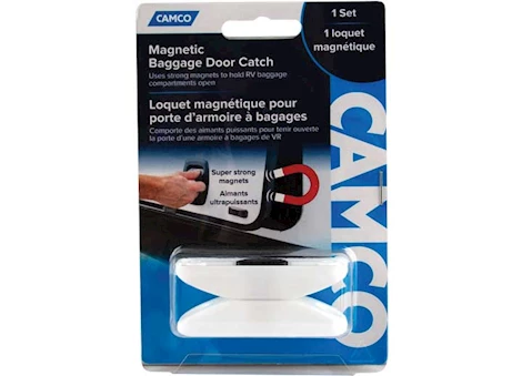 Camco BAGGAGE DOOR CATCH, MAGNETIC SET, WHITE (E/F)