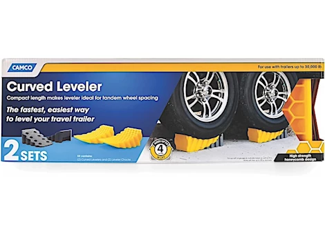 Camco RV Curved Leveler with Wheel Chock - Pack of 2 Main Image