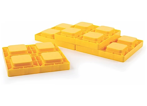 CAMCO LEVELING BLOCKS (4-PACK) WITH ZIPPERED STORAGE BAG - YELLOW
