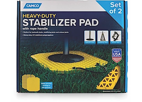 Camco STABILIZER JACK PAD, HD (17.0 X 15.0 PAD) W/ROPE HANDLE, 2PK