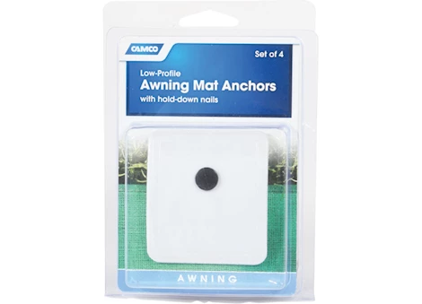 Camco Awning Mat Anchors - Set of 4, White