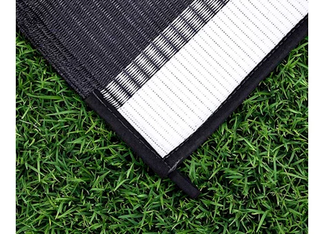 Camco Open Air Reversible Outdoor Mat - 6' x 9' Charcoal Stripe