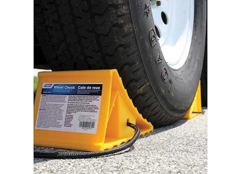 Camco Wheel Chock with Rope - Yellow Main Image