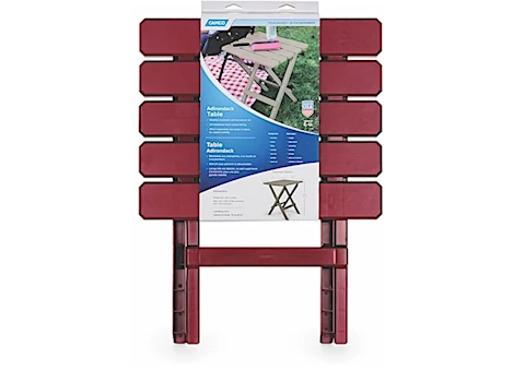 Camco Adirondack Folding Table - Red, 18"W x 15"D x 19.5"H