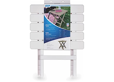 Camco Adirondack Folding Table - White, 18"W x 15"D x 19.5"H