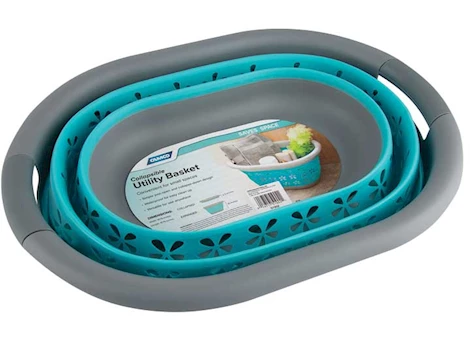 Camco COLLAPSIBLE UTILITY BASKET, SMALL, GRAY/TEAL
