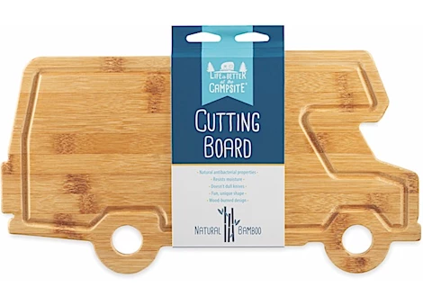 Camco Life Is Better at the Campsite Bamboo Cutting Board – Motorhome-Shaped