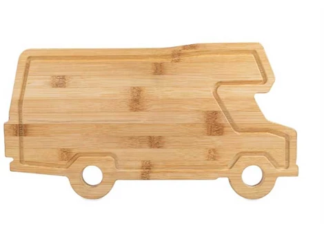 Camco Life Is Better at the Campsite Bamboo Cutting Board – Motorhome-Shaped Main Image