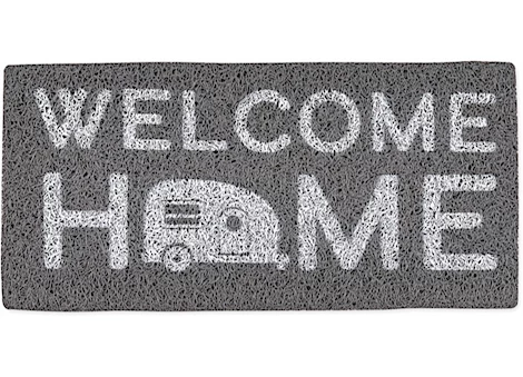 LIFE IS BETTER AT THE CAMPSITE-STEP RUG, PVC SCRUB, 17.5IN X 18IN GRAY, WELCOME HOME