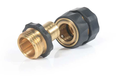 Camco Quick Hose Connect - Brass Connector with Auto Shut-Off, Black|20135
