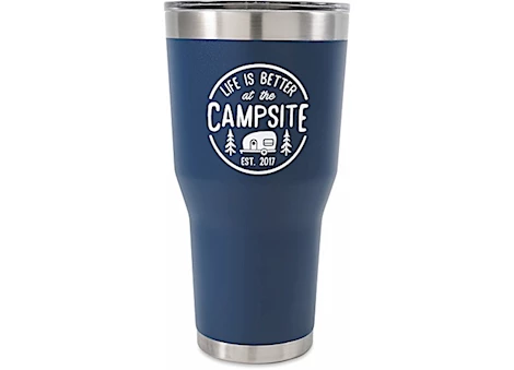Camco LIFE IS BETTER AT THE CAMPSITE - TUMBLER, PAINTED NAVY, 30OZ
