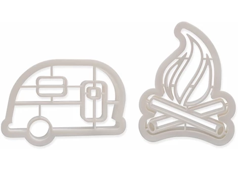 LIFE IS BETTER AT THE CAMPSITE - COOKIE CUTTERS, 2 PK (CAMPER & CAMPFIRE)