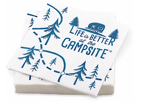 LIFE IS BETTER AT THE CAMPSITE PAPER NAPKINS, MAP DESIGN
