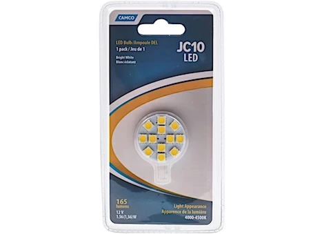 LED - JC10 BI-PIN (G4 CHIP) 12-LED 165LM, BRIGHT WHITE (1PK)