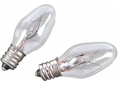 Camco BULB C7 1/2 CLEAR PATIO DECOR 120V-7W, 2 PACK