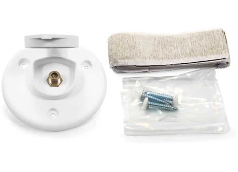 COAXIAL CABLE PLATE W/LARGE CAP, SINGLE, WHITE